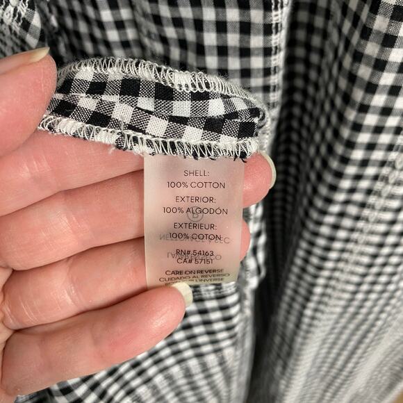 Calvin Klein Black Gingham Tie Front Button Front Maxi Shirt Dress Sz.22W - Picture 13 of 14